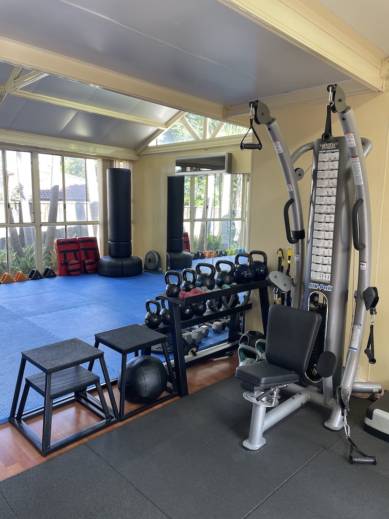 Private gym studio with weights