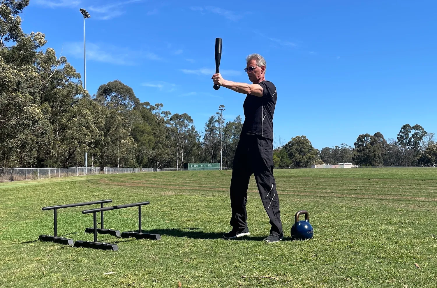 George lifting weights